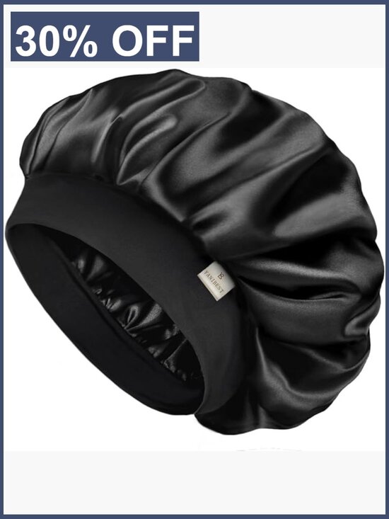 Double Layer Satin Sleep Cap for Curly Hair Non-Slip Adjustable Unisex